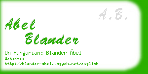 abel blander business card
